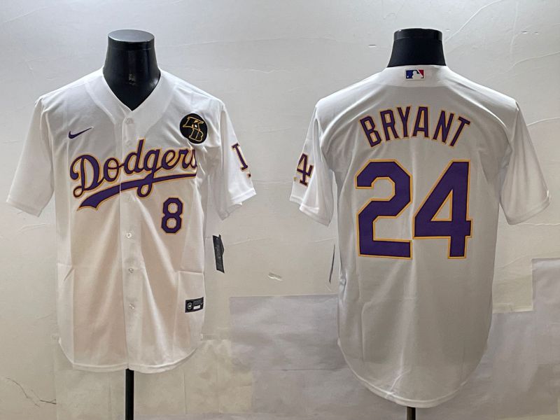 Men Los Angeles Dodgers 24 Bryant White Fashion Game 2025 Nike MLB Jersey style 306
